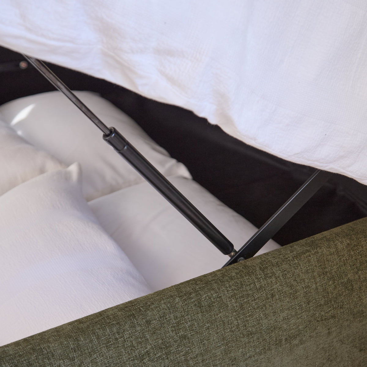 Hannah King Ottoman Bed - Moss Green - Laura James