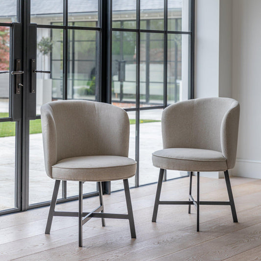 Jacob dining chairs - set of 2 - sand and black - Laura James