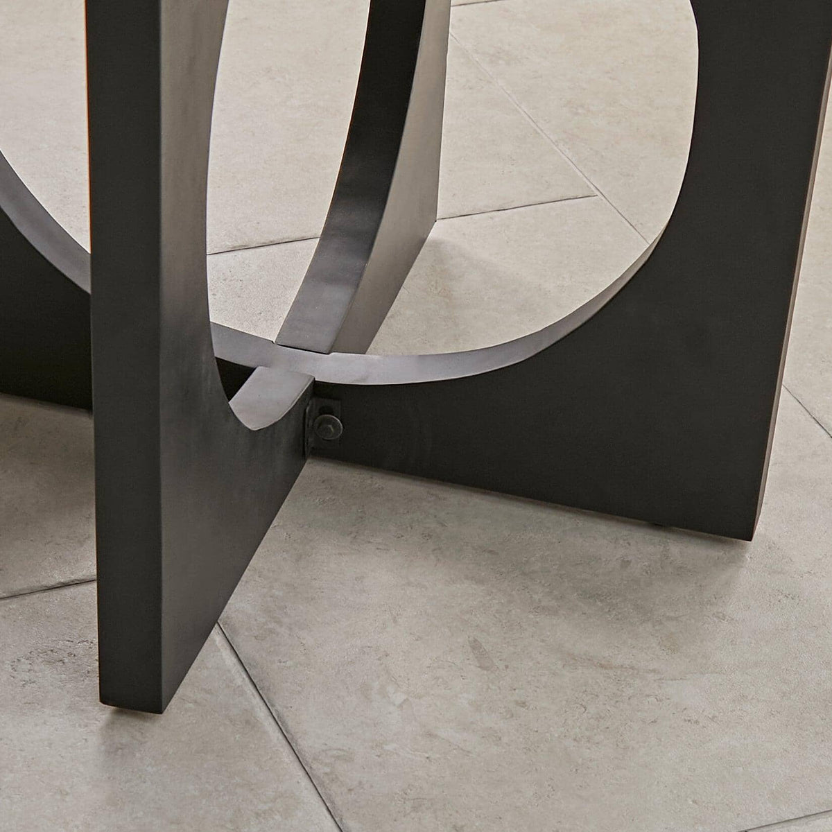 Jade 4 Seater Round Black Dining Table Set - Freya Oatmeal Dining Chairs with Black Legs - Laura James