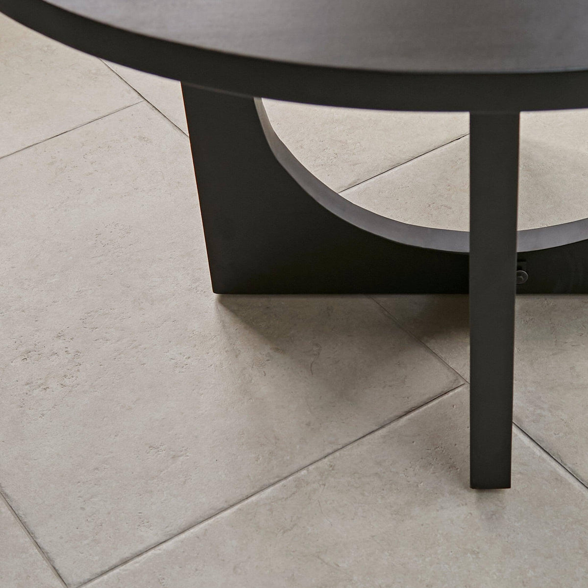 Jade 4 Seater Round Black Dining Table Set - Freya Oatmeal Dining Chairs with Black Legs - Laura James
