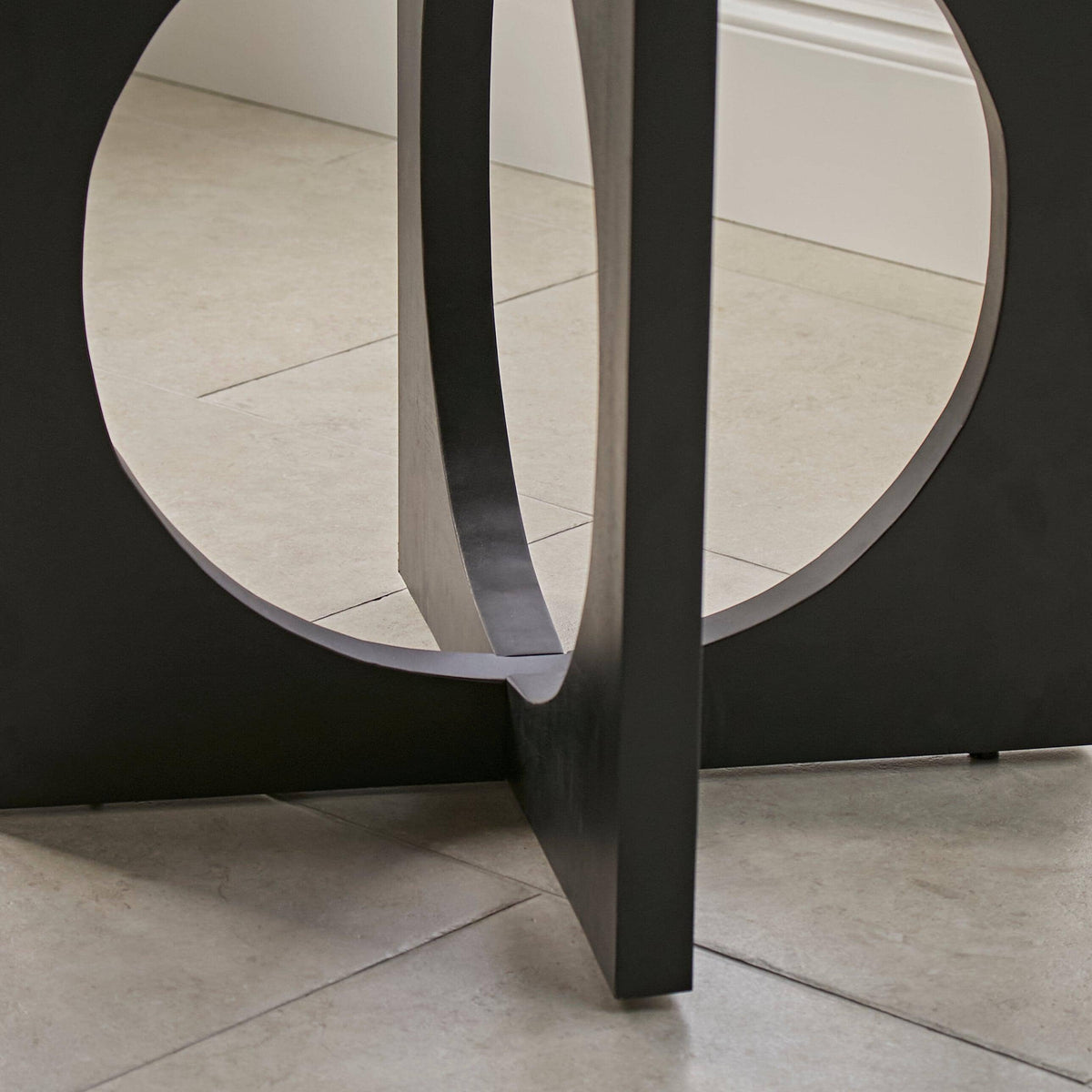 Jade 4 Seater Round Black Dining Table Set - Freya Oatmeal Dining Chairs with Black Legs - Laura James