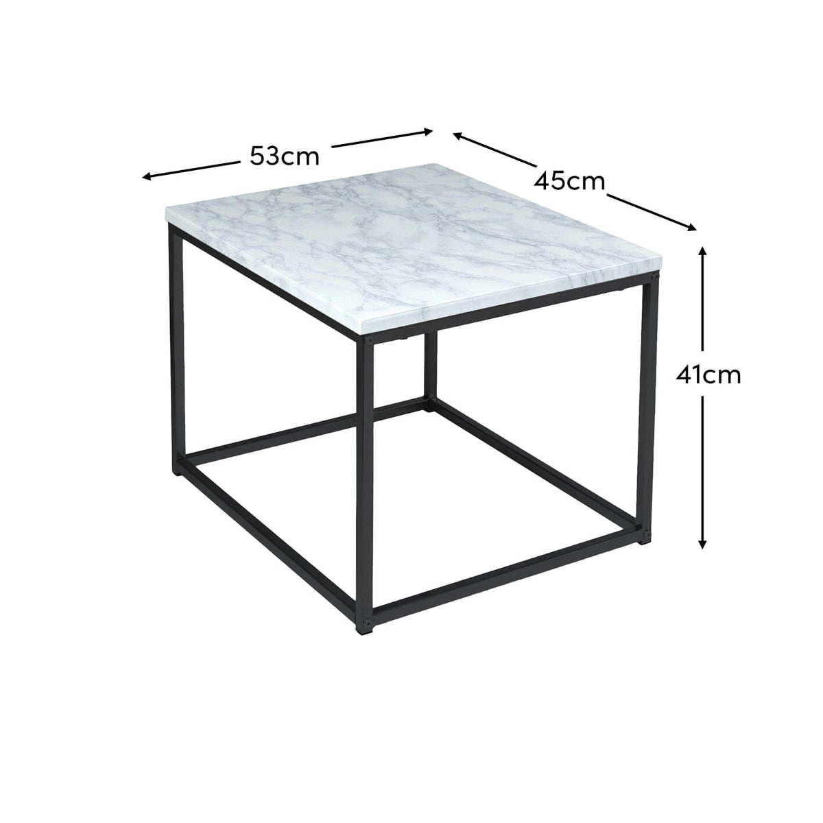 Jay side table - marble effect and black - Laura James