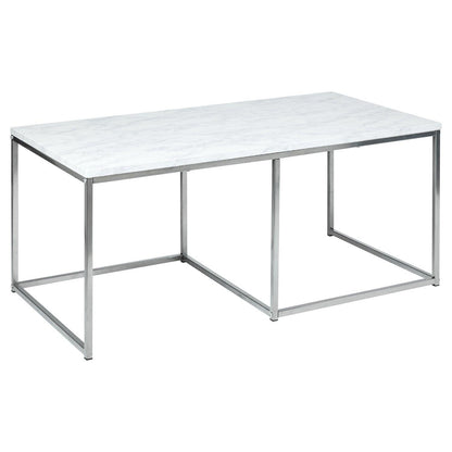 Jay coffee table and side tables - marble effect and chrome - Laura James