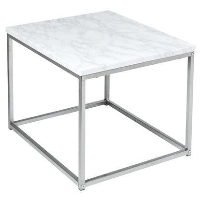 Jay coffee table and side tables - marble effect and chrome - Laura James
