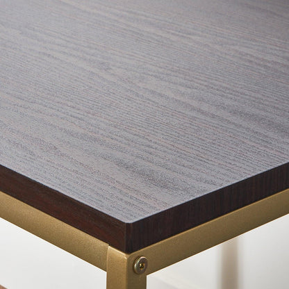 Jay coffee table and side table set - walnut effect and gold - Laura James