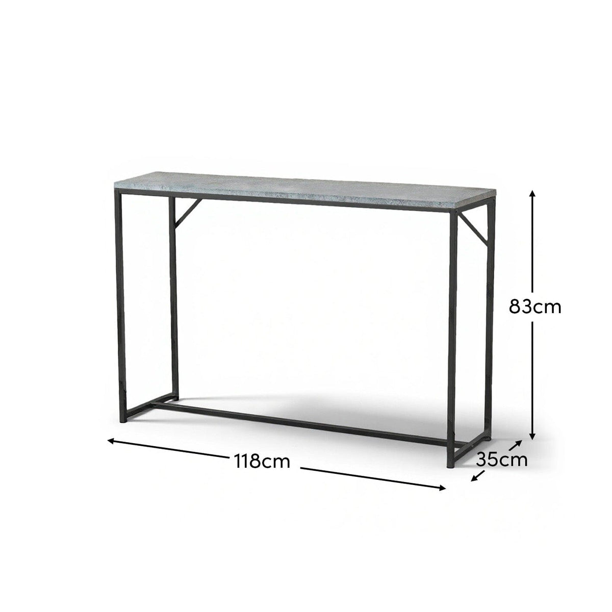 Jay console table - concrete effect and black - Laura James