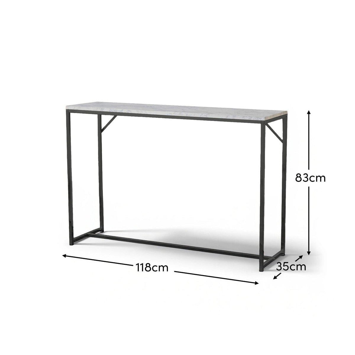Jay console table - marble effect and black - Laura James