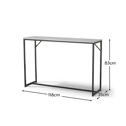 Jay console table - marble effect and black - Laura James