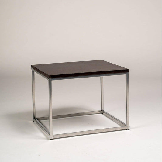 Jay Walnut Side Table - Chrome Frame - Laura James