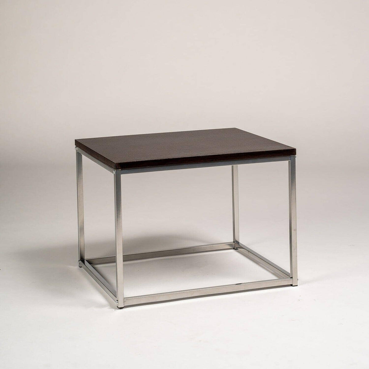 Jay Walnut Side Table - Chrome Frame - Laura James