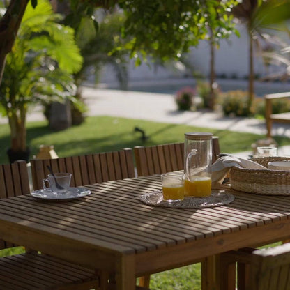 Lennox Table & 6 Lennox Armchairs with Premium Grey Parasol