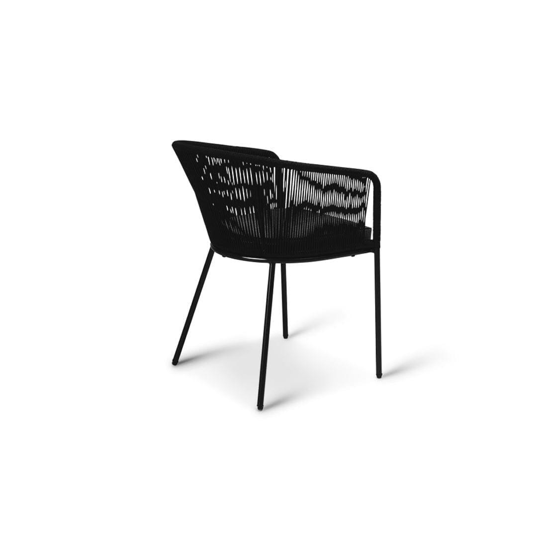 Lennox Table with 6 Hali Black Dining Chairs & Grey Lean Over Parasol