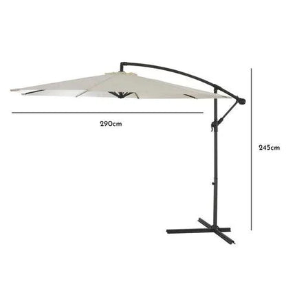 Lennox Table with 8 Oliver Dining Chairs with Cream Lean Over Parasol