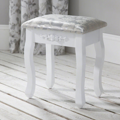 Monaco Dressing Table, Stool & Mirror Set - White Painted - Laura James