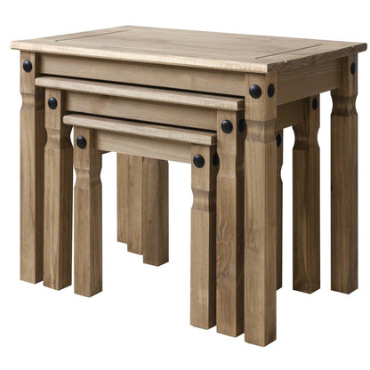 Nest of 3 Tables - solid pine - Laura James
