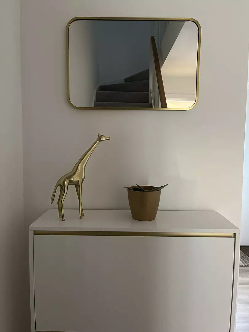Nakuru Gold Standing Metal Giraffe Ornament - Laura James

