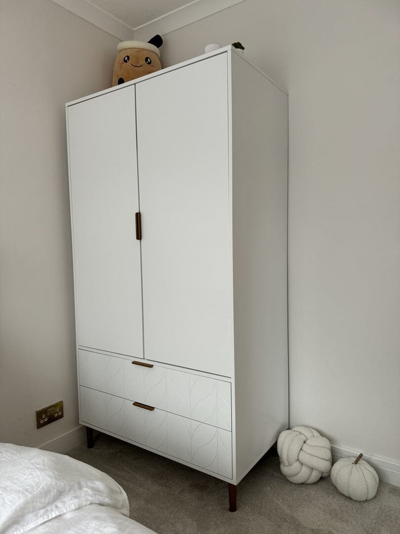 Gloria 2 Door Wardrobe - White - Laura James