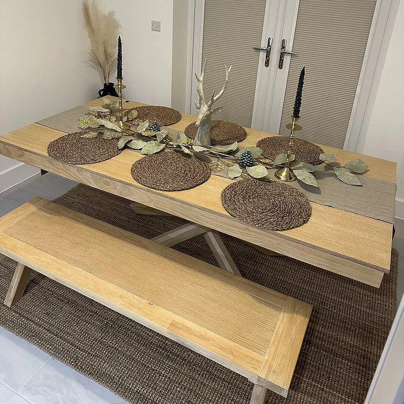 Amelia Whitewash Wood Dining Table - Non Extendable - Laura James 