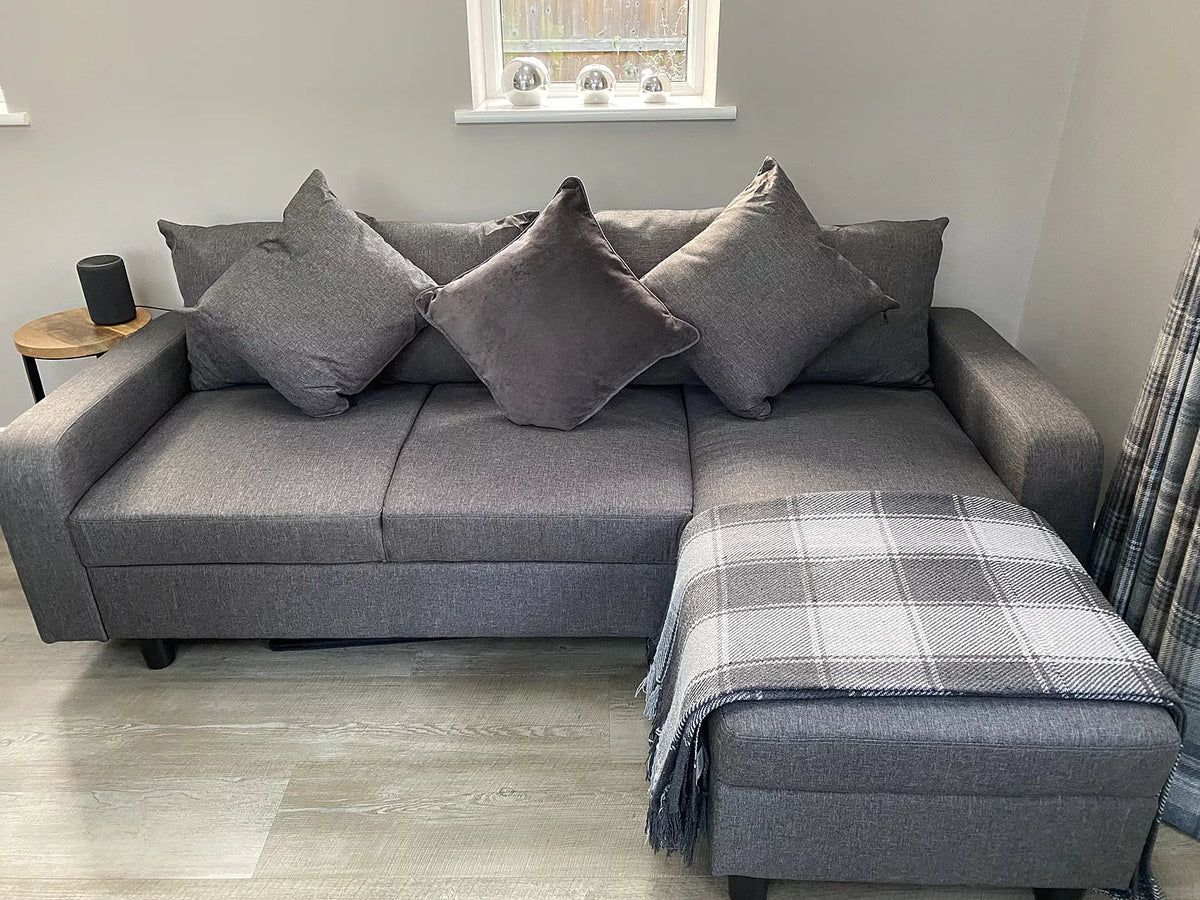 Tracy Corner Sofa - Grey Linen - Laura James 