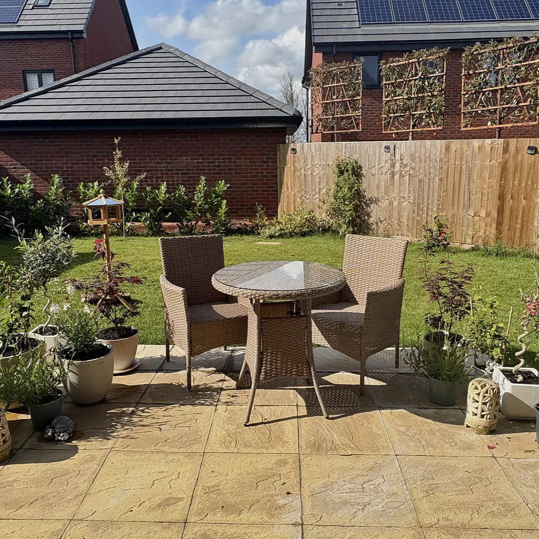Kemble Bistro Outdoor Dining Table - Natural Brown - Laura James 
