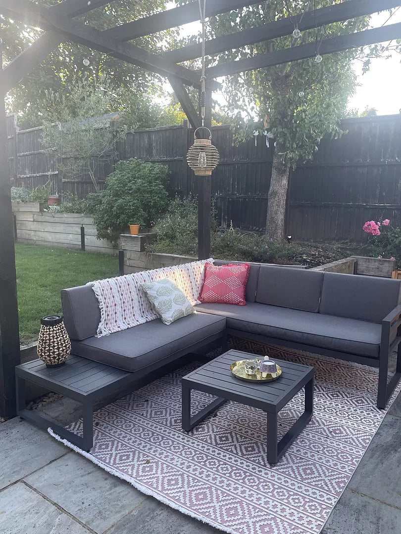 Maia 5 Seater Garden Interchangeable Sofa Set - Grey - Laura James 