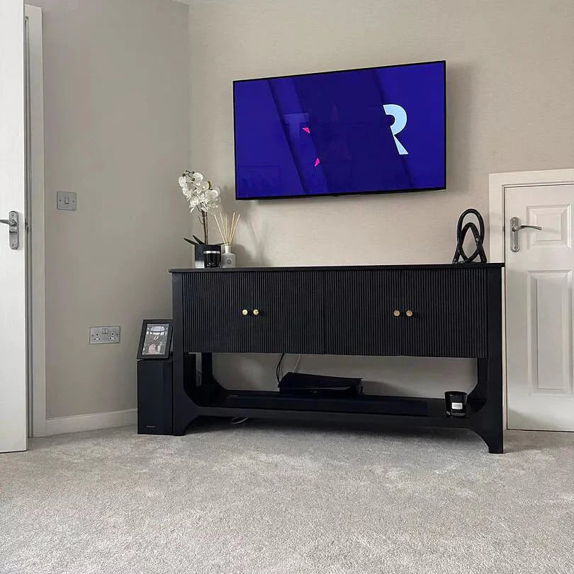 Jade 4 Door Large Sideboard - Black - Laura James 