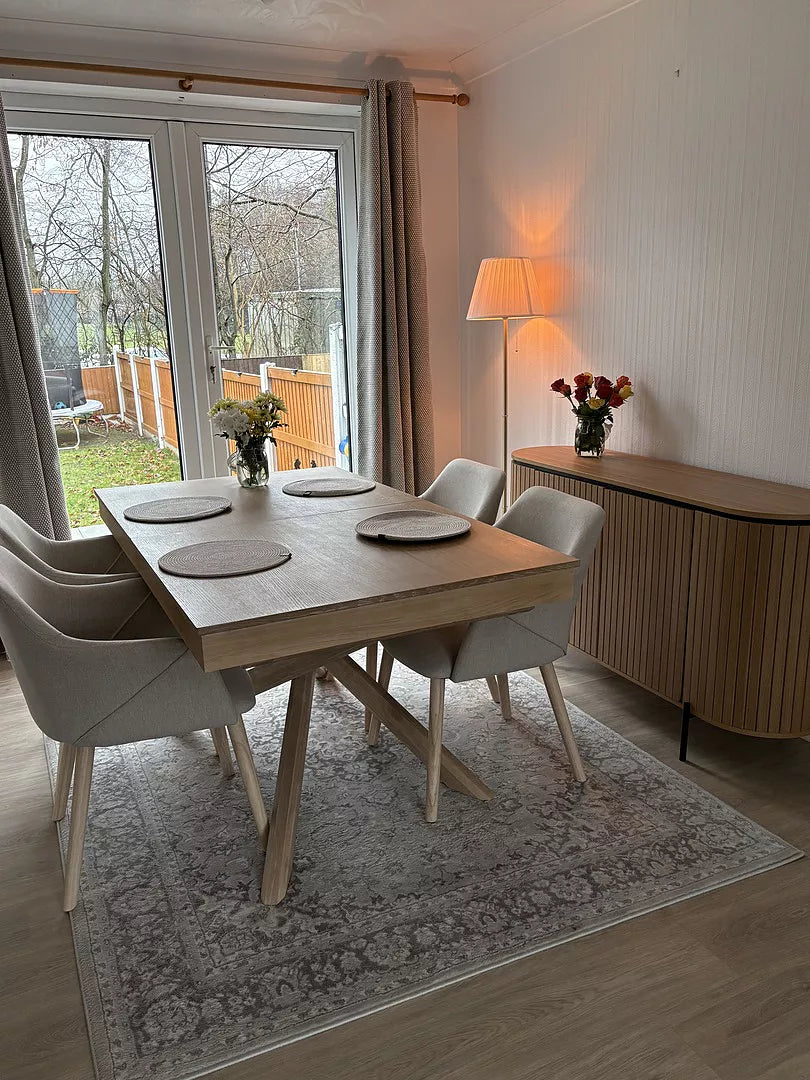 Amelia Whitewash Wood Dining Table - Extendable