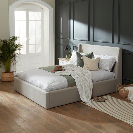 Otto Double Ottoman Bed - Fossil Woolly Twill - Laura James