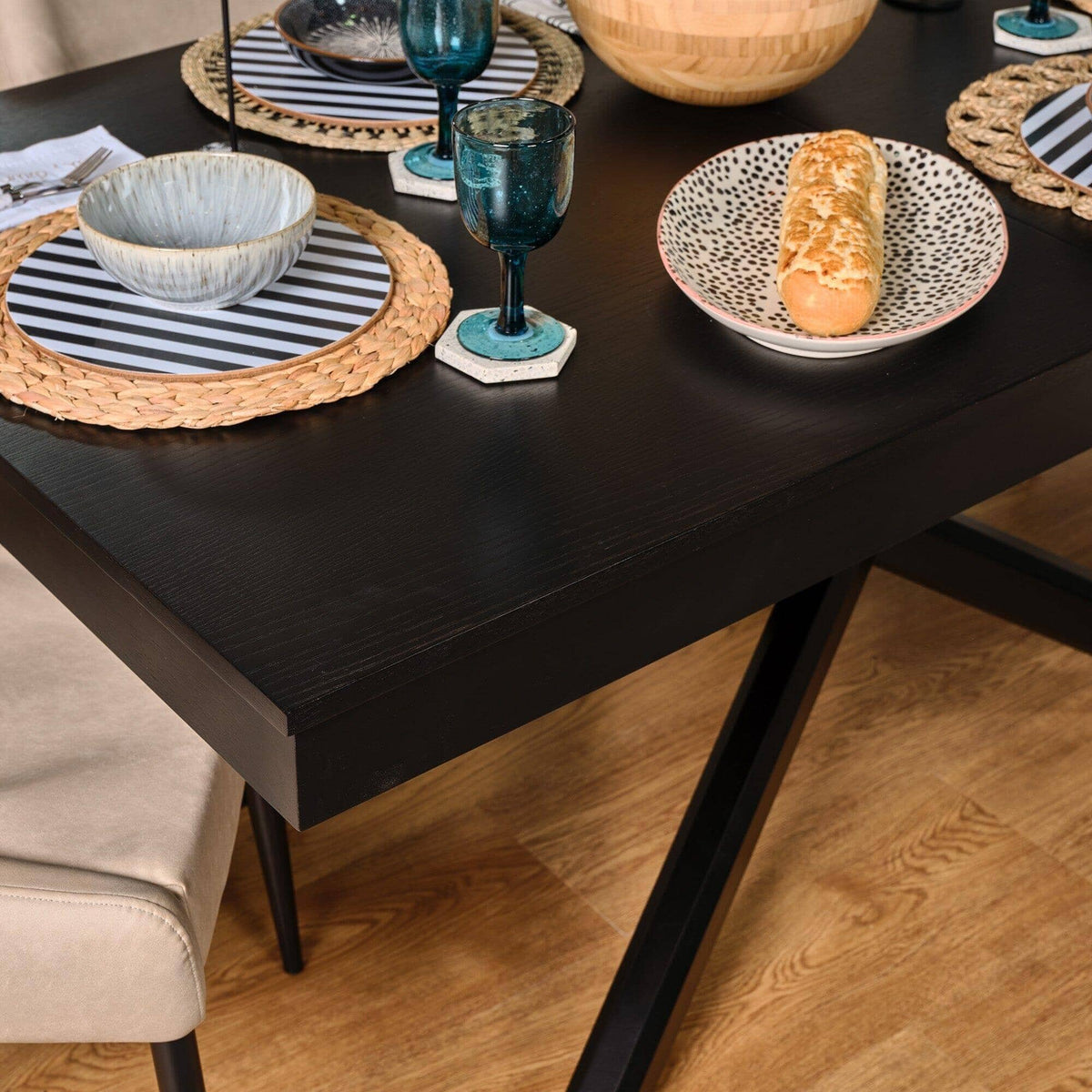 Amelia Black Wood Dining Room Table