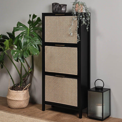 Charlie shoe cabinet - 3 door - black - Laura James
