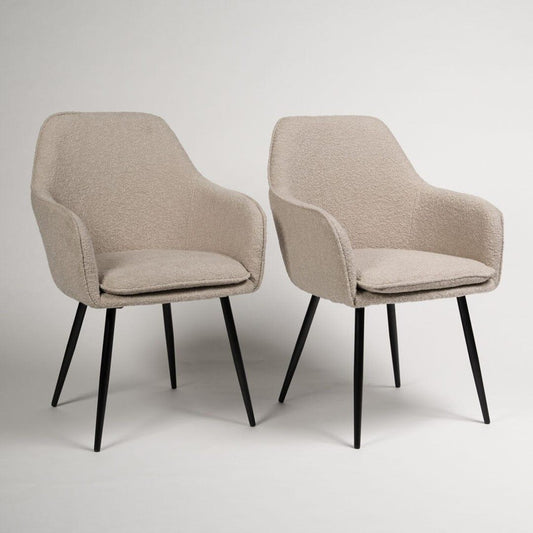 Outlet - Dolly accent chair - set of 2 - boucle with black legs - Laura James
