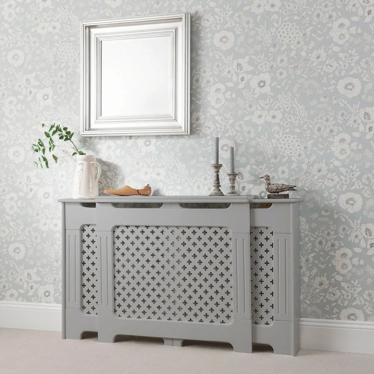 Edith radiator cover - grey - adjustable - Laura James