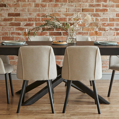Freya Dining Chairs - Set of 2 - Oatmeal and Black - Laura James