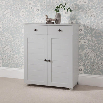Grey Shoe Storage Cabinet Storage Cupboard Wooden - Laura James