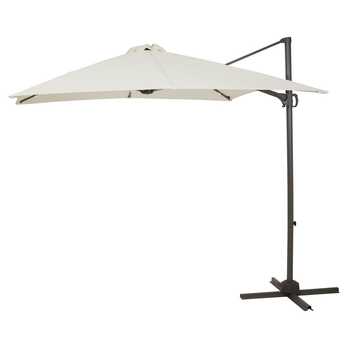 Cream Cantilever Parasol with LEDs - Laura James