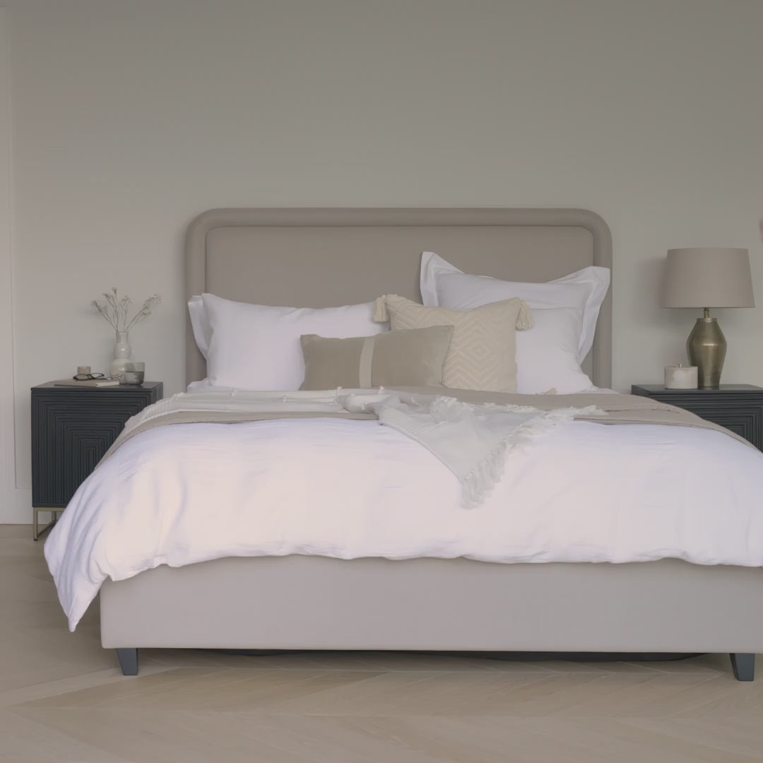 Robyn Double Ottoman Bed - Soft Beige - Laura James 