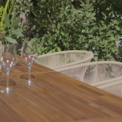 Hali 8 Seater Wooden Outdoor Dining Set with Hali Natural Chairs - Laura James 
