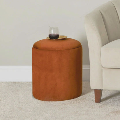 Abigail Drum Stool - Burnt Orange - Laura James