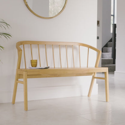 Mabel 3 Seater Bench - Classic Oak - Laura James 