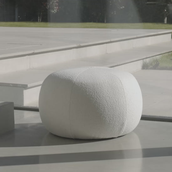 Nathalia Boucle Round Footstool - Laura James 