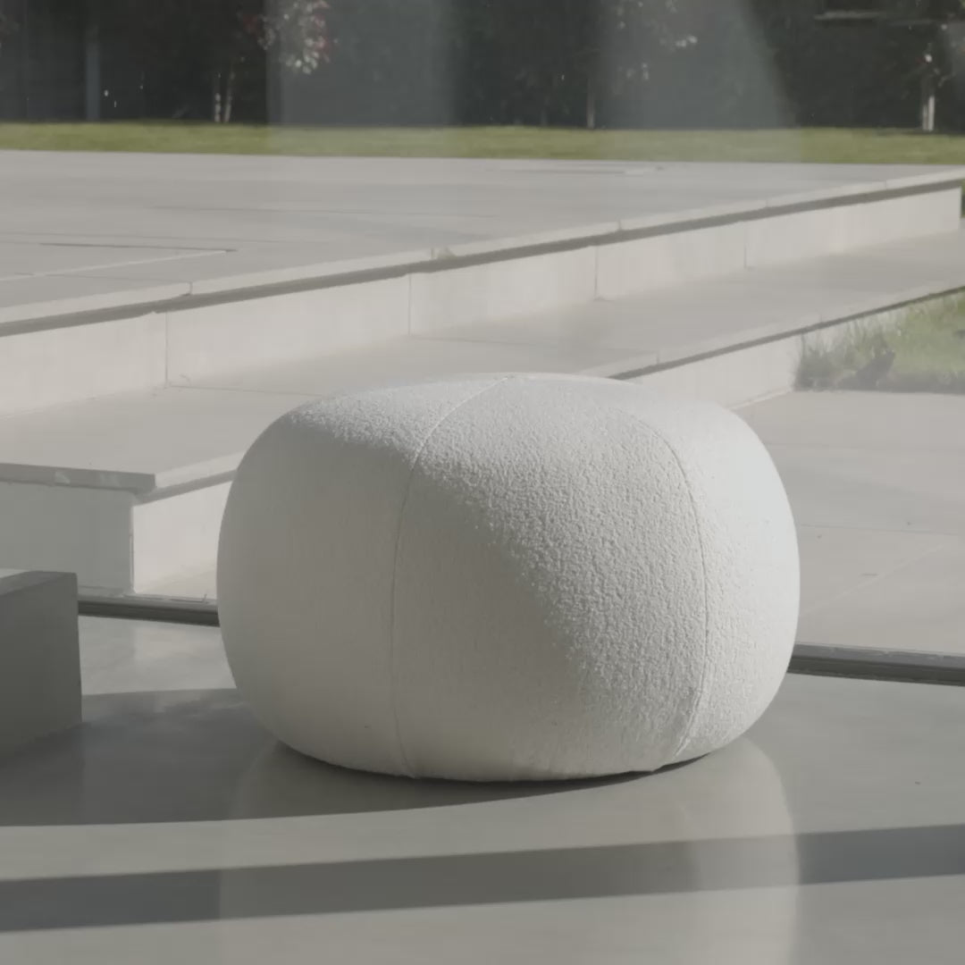 Nathalia Boucle Round Footstool - Laura James 