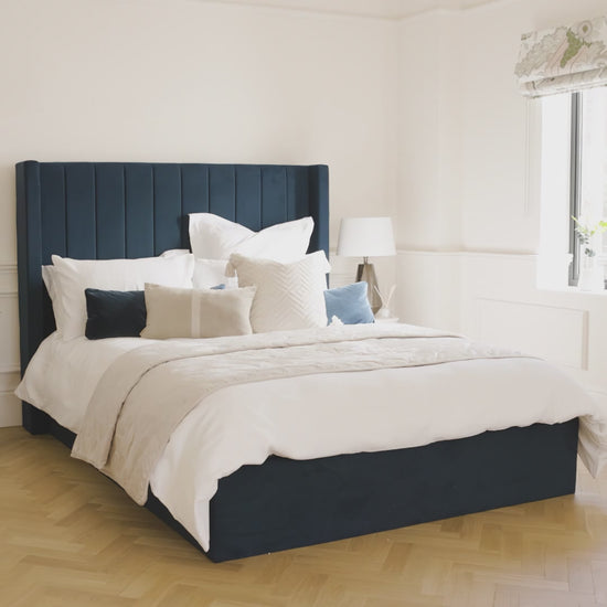 Alice King Ottoman Bed - Ink - Laura James 