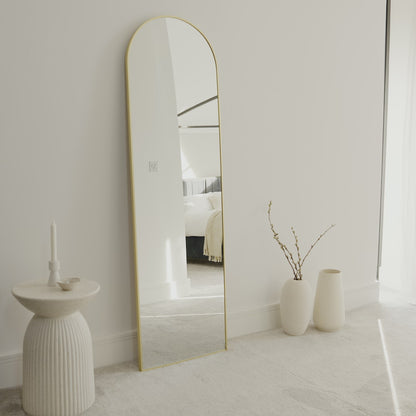 Ingham 170x50cm Full Length Arch Mirror  - Gold - Laura James 