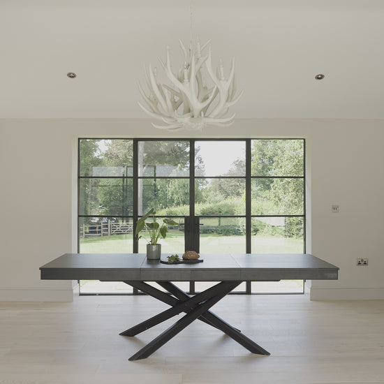 Amelia Black Wood Extendable Dining Table - Laura James