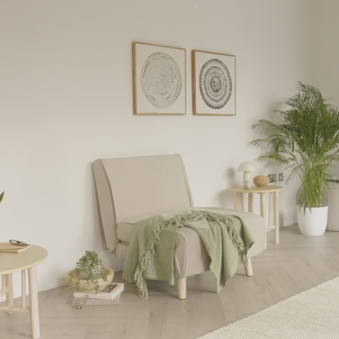 Una Single Sofa Bed - Soft Beige - Laura James 
