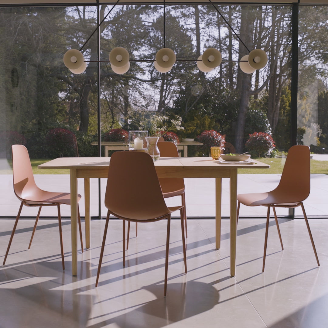 Paul 118-158cm Extending Dining Table - Whitewash Oak - Laura James 