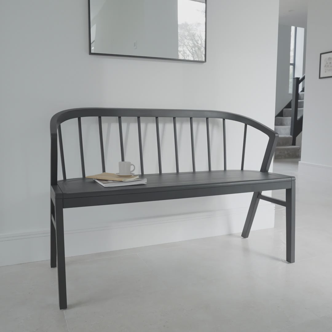 Mabel 3 Seater Bench - Black Oak - Laura James 