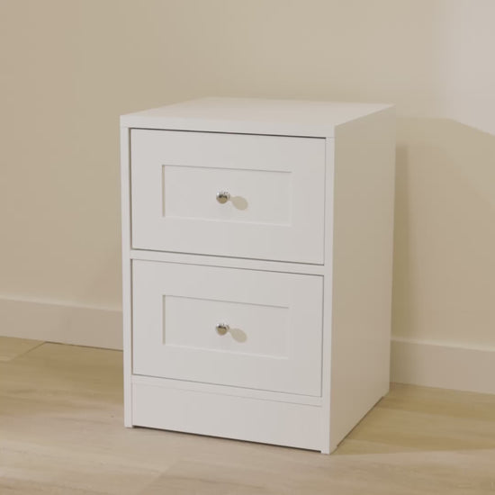 Stevie Bedside Table - White - Laura James 