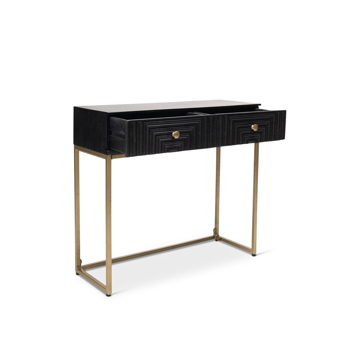 Rayna 2 Drawer Console Table - Jet Black - Laura James