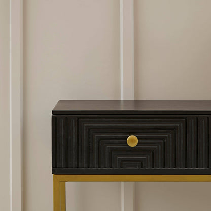 Rayna 2 Drawer Console Table - Jet Black - Laura James